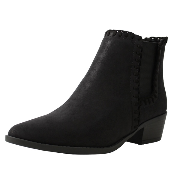 Size 6 Black Braided Chelsea Low Heel Ankle Boot - Picture 4 of 8